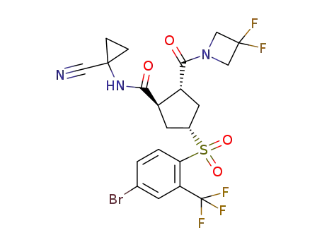(1R,2R,4R)-4-(4-bromo-2-trifluoromethylbenzenesulfonyl)-2-(3,3-difluoroazetidine-1-carbonyl)cyclopentanecarboxylic acid (1-cyanocyclopropyl)amide
