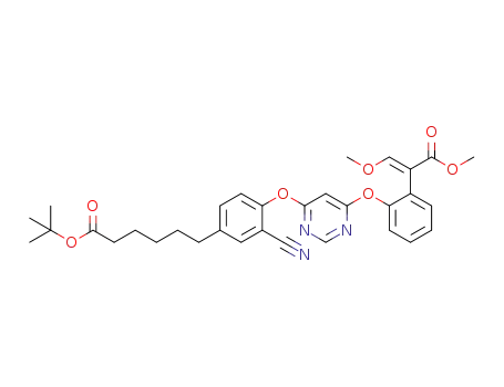 tert-butyl 6-(3-cyano-4-(6-(2-((E)-1-(methoxycarbonyl)-2-methoxyvinyl)phenoxy) pyrimidin-4-yloxy)phenyl)hexanoate