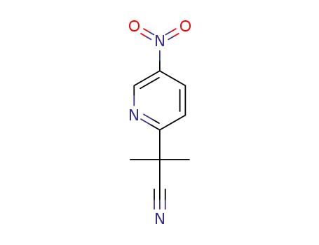 Molecular Structure of 1256633-31-4 (2-Methyl-2-(5-nitropyridin-2-yl)propanenitrile)