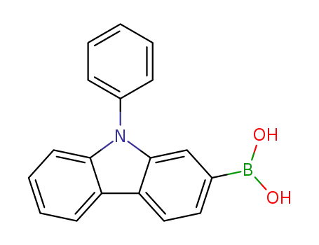 Molecular Structure of 1001911-63-2 ((9-phenyl-9H-carbazol-2-yl)boronic acid)
