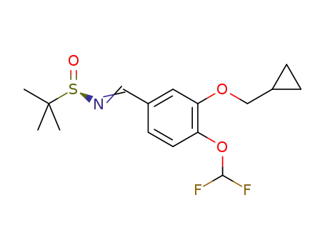 (R)-2-methyl-2-propanesulfinic acid 3-cyclopropylmethoxy-4-(difluoromethoxy)benzylideneamide