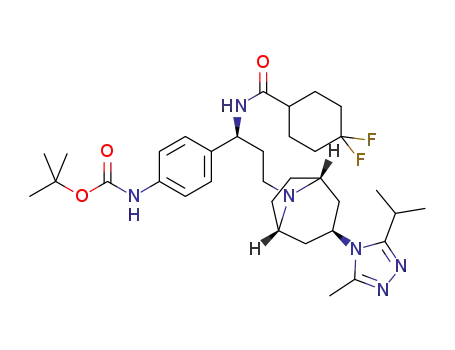 (4-{1-(4,4-difluorocyclohexylcarbonylamino)-3-[3-(3-isopropyl-5-methyl-[1,2,4]triazol-4-yl)-8-azabicyclo[3.2.1]oct-8-yl]propyl}phenyl)carbamic acid tert-butyl ester