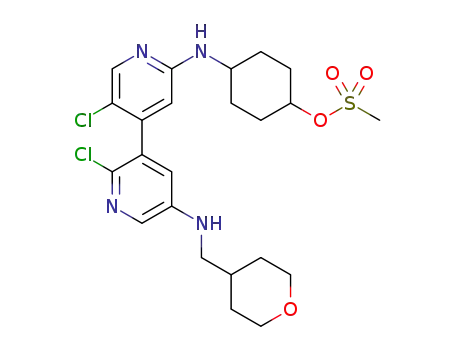 trans-4-(2,5'-dichloro-5-((tetrahydro-2H-pyran-4-yl)methyl)amino-3,4'-bipyridin-2'-ylamino)cyclohexyl methanesulfonate