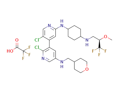 2,5'-dichloro-N5-((tetrahydro-2H-pyran-4-yl)methyl)-N2'-(trans-4-((R)-3,3,3-trifluoro-2-methoxypropylamino)cyclohexyl)-3,4'-bipyridine-2',5-diamine trifluoroacetate