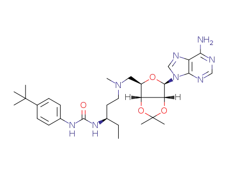 1-((R)-1-((((3aR,4R,6R,6aR)-6-(6-amino-9H-purin-9-yl)-2,2-dimethyltetrahydrofuro[3,4-d][1,3]dioxol-4-yl)methyl)(methyl)amino)pentan-3-yl)-3-(4-(tert-butyl)phenyl)urea