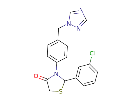 3-(4-((1H-1,2,4-triazol-1-yl)methyl)phenyl)-2-(3-chlorophenyl)thiazolidin-4-one