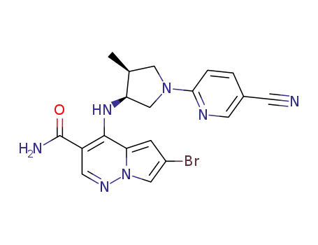 6-bromo-4-(((3S,4S)-1-(5-cyanopyridin-2-yl)-4-methylpyrrolidin-3-yl)amino)pyrrolo[1,2-b]pyridazine-3-carboxamide