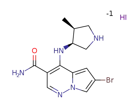 6-bromo-4-(((3S,4S)-4-methylpyrrolidin-3-yl)amino)pyrrolo[1,2-b]pyridazine-3-carboxamide hydroiodide