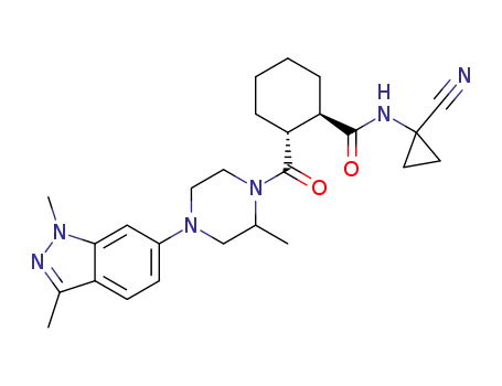 (1R,2R)-N-(1-cyanocyclopropyl)-2-((R)-4-(1,3-dimethyl-1H-indazol-6-yl)-2-methylpiperazine-1-carbonyl)cyclohexanecarboxamide