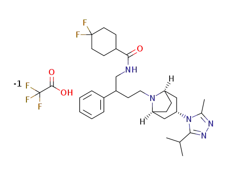 4,4-difluoro-N-(4-{(1R,5S)-3-[3-methyl-5-(1-methylethyl)-4H-1,2,4-triazol-4-yl]-8-azabicyclo[3.2.1]oct-8-yl}-2-phenylbutyl)cyclohexanecarboxamide trifluoroacetate