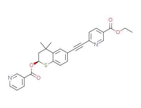(R)-6-[4,4-dimethyl-2-(pyridine-3-carbonyloxy)thiochroman-6-ylethynyl]nicotinic acid ethyl ester