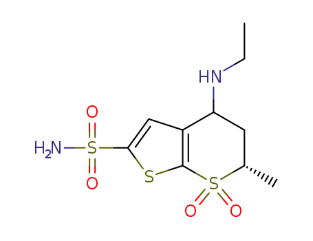 (6S)-4-(ethylamino)-6-methyl-5,6-dihydro-4H-thieno[2,3-b]thiopyran-2-sulfonamide 7,7-dioxide