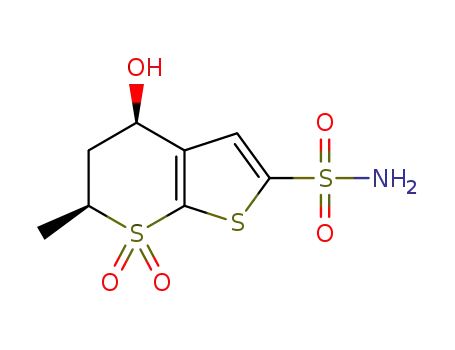 cis-(6S)-4-hydroxy-5,6-dihydro-6-methyl-7,7-dioxo-4H-thieno[2,3-b]thiopyran-2-sulfonamide