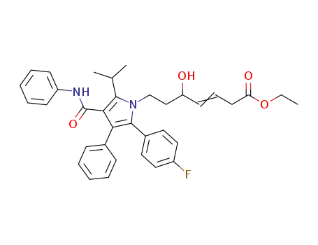 ethyl 7-[2-(4-fluorophenyl)-3-phenyl-4-(phenylcarbamoyl)-5-(propan-2-yl)-1H-pyrrol-1-yl]-5-hydroxyhept-3-enoate