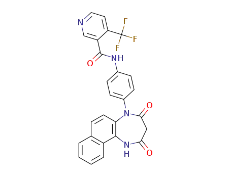 5-[4-[[4-(trifluoromethyl)pyridin-3-yl]carbonylamino]phenyl]-1H-naphtho[1,2-b][1,4]diazepine-2,4(3H,5H)-dione