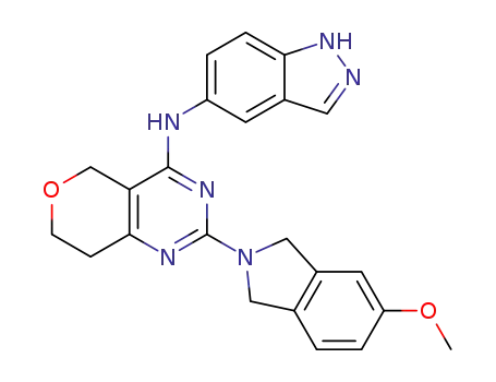 N-(1H-indazol-5-yl)-2-(5-methoxyisoindolin-2-yl)-7,8-dihydro-5H-pyrano[4,3-d]pyrimidin-4-amine