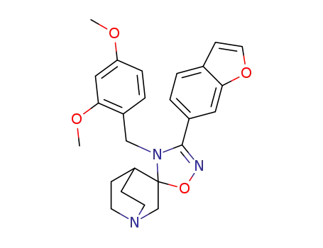 (+/-)-3-(benzofuran-6-yl)-4-(2,4-dimethoxybenzyl)-4H-1'-azaspiro[[1,2,4]oxadiazole-5,3'-bicyclo[2.2.2]octane]