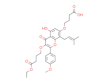 4,4'-[(5-hydroxy-2-(4-methoxyphenyl)-8-(3-methylbut-2-en-1-yl)-4-oxo-4H-chromen-3,7-diyl)bis(oxy)]dibutyric acid ethyl ester