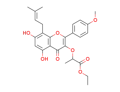 2-[(5,7-dihydroxy-2-(4-methoxyphenyl)-8-(3-methylbut-2-en-1-yl)-4-oxo-4H-chromen-3-yl)oxy]propionic acid ethyl ester