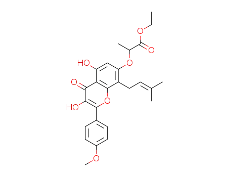 2-[(3,5-dihydroxy-2-(4-methoxyphenyl)-8-(3-methylbut-2-en-1-yl)-4-oxo-4H-chromen-7-yl)oxy]propionic acid ethyl ester