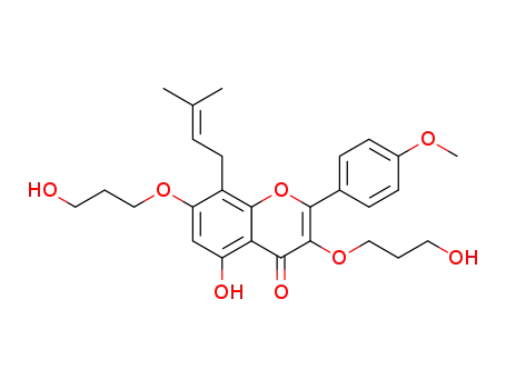 5-hydroxy-3,7-bis(3-hydroxypropoxy)-2-(4-methoxyphenyl)-8-(3-methylbut-2-en-1-yl)-4H-chromen-4-one
