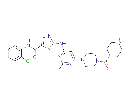 N-(2-chloro-6-methylphenyl)-2-[[6-[4-(4,4-difluorocyclohexanecarbonyl)-1-piperazinyl]-2-methyl-4-pyrimidinyl]amino]-5-thiazolecarboxamide