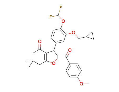3-(3-cyclopropylmethoxy-4-difluoromethoxyphenyl)-6,6-dimethyl-2-(4-methoxyphenylcarbonyl)-3,5,6,7-tetrahydro-1-benzofuran-4(2H)-one