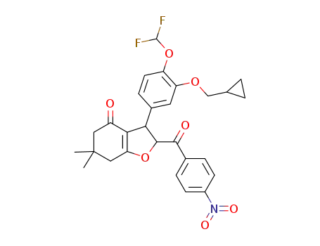 3-(3-cyclopropylmethoxy-4-difluoromethoxyphenyl)-6,6-dimethyl-2-(4-nitrophenylcarbonyl)-3,5,6,7-tetrahydro-1-benzofuran-4(2H)-one