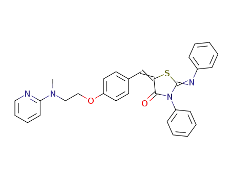 5-[[4-[2-[N-methyl-N-(2-pyridyl)]amino]ethoxy]phenylmethylene]-3-phenyl-2-(phenylimino)-1,3-thiazolidine-4-one