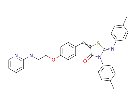 5-[[4-[2-[N-methyl-N-(2-pyridyl)]amino]ethoxy]phenylmethylene]-3-(4-methylphenyl)-2-(4-methylphenylimino)-1,3-thiazolidine-4-one