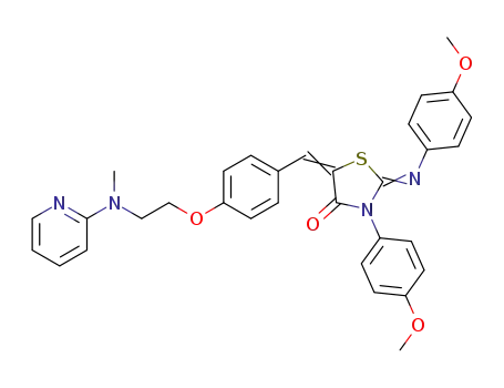 5-[[4-[2-[N-methyl-N-(2-pyridyl)]amino]ethoxy]phenylmethylene]-3-(4-methoxyphenyl)-2-(4-methoxyphenylimino)-1,3-thiazolidine-4-one