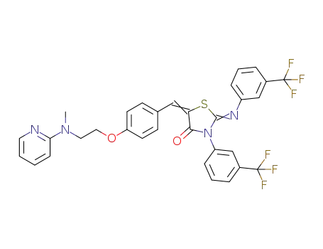 5-[[4-[2-[N-methyl-N-(2-pyridyl)]amino]ethoxy]phenylmethylene]-3-(3-trifluoro methylphenyl)-2-(3-trifluoromethylphenylimino)-1,3-thiazolidine-4-one