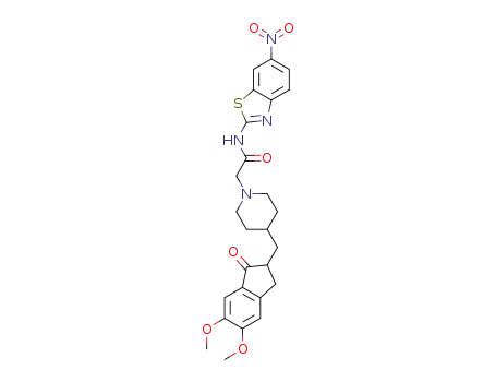 N-(6-nitrobenzo[d]thiazol-2-yl)-2-(4-((5,6-dimethoxy-1-oxo-2,3-dihydro-1H-inden-2-yl)methyl)piperidin-1-yl)acetamide