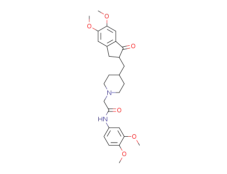 2-(4-((5,6-dimethoxy-1-oxo-2,3-dihydro-1H-inden-2-yl)methyl)piperidin-1-yl)-N-(3,4-dimethoxyphenyl)acetamide