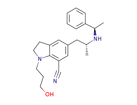 3-(7-cyano-5-((R)-2-((R)-1-phenylethylamino)propyl) 1-H-indolyl)propyl alcohol