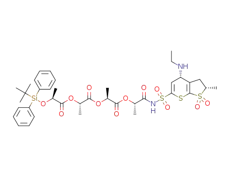 (2S)-1-{[(2S)-1-[(1S)-1-({[(2S,4S)-4-(ethylamino)-2-methyl-1,1-dioxo-2H,3H,4H-1λ6-thieno[2,3-b]thiopyran-6-yl]sulfonyl}carbamoyl)ethoxy]-1-oxopropan-2-yl]oxy}-1-oxopropan-2-yl (2S)-2-[(tert-butyldiphenylsilyl)oxy]propanoate