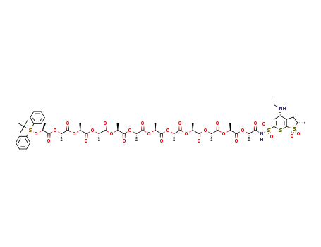 (2S)-1-{[(2S)-1-{[(2S)-1-{[(2S)-1-{[(2S)-1-{[(2S)-1-{[(2S)-1-{[(2S)-1-{[(2S)-1-{[(2S)-1-[(1S)-1-({[(2S,4S)-4-(ethylamino)-2-methyl-1,1-dioxo-2H,3H,4H-1λ6-thieno[2,3-b]thiopyran-6-yl]sulfonyl}carbamoyl)ethoxy]-1-oxopropan-2-yl]oxy}-1-oxopropan-2-yl]oxy}-1-oxopropan-2-yl]oxy}-1-oxopropan-2-yl]oxy}-1-oxopropan-2-yl]oxy}-1-oxopropan-2-yl]oxy}-1-oxopropan-2-yl]oxy}-1-oxopropan-2-yl]oxy}-1-oxopropan-2-yl]oxy}-1-oxopropan-2-yl (2S)-2-[(tert-butyldiphenylsilyl)oxy]propanoate