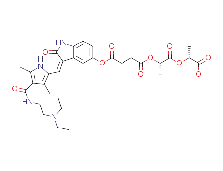 (2S)-2-{[(2S)-2-[(4-{[(3Z)-3-[(4-{[2-(diethylamino)ethyl]carbamoyl}-3,5-dimethyl-1H-pyrrol-2-yl)methylidene]-2-oxo-2,3-dihydro-1H-indol-5-yl]oxy}-4-oxobutanoyl)oxy]propanoyl]oxy}propanoic acid
