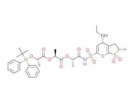(2S)-1-[(1S)-1-({[(2S,4S)-4-(ethylamino)-2-methyl-1,1-dioxo-2H,3H,4H-1λ6-thieno[2,3-b]thiopyran-6-yl]sulfonyl}carbamoyl)ethoxy]-1-oxopropan-2-yl (2S)-2-[(tert-butyldiphenylsilyl)oxy]propanoate