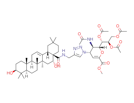 (5R)-acetylamino-(4S)-[4-[(3β,16α-dihydroxyolean-12-en-28-oyl)amino]methyl-1,2,3-triazol-1-yl]-(6R)-((1S,2R)-1,2,3-triacetoxypropyl)-5,6-dihydro-4H-pyran-2-carboxylic acid methyl ester
