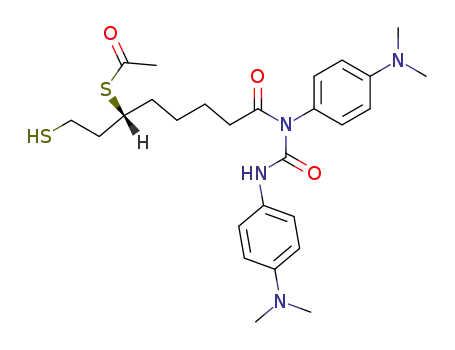 N-((R)-6-acetylsulfanyl-8-mercapto-octanoyl)-N,N'-bis-(4-dimethylamino-phenyl)-urea