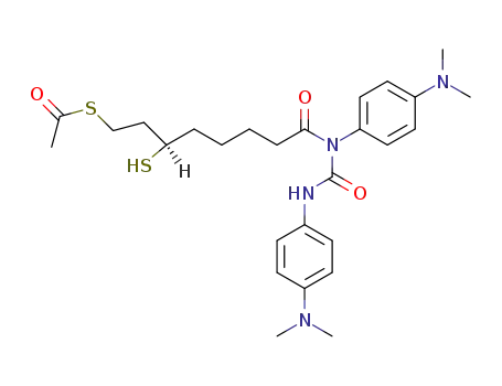 N-((R)-8-acetylsulfanyl-6-mercapto-octanoyl)-N,N'-bis-(4-dimethylamino-phenyl)-urea