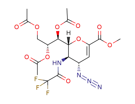 methyl 7,8,9-tri-O-acetyl-2,6-anhydro-4-azido-3,4,5-trideoxy-5-(2,2,2-trifluoroacetamido)-D-glycero-D-galacto-non-2-enonate