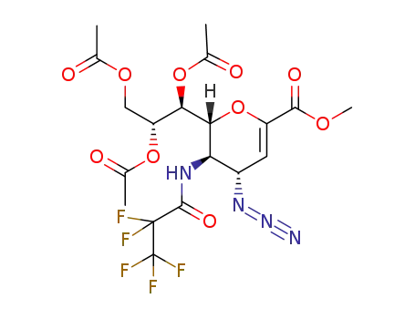 methyl 7,8,9-tri-O-acetyl-2,6-anhydro-4-azido-3,4,5-trideoxy-5-(2,2,3,3,3-pentafluoropropionamido)-D-glycero-D-galacto-non-2-enonate
