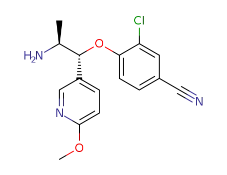 4-((1R,2S)-2-amino-1-(6-methoxypyridin-3-yl)propoxy)-3-chlorobenzonitrile