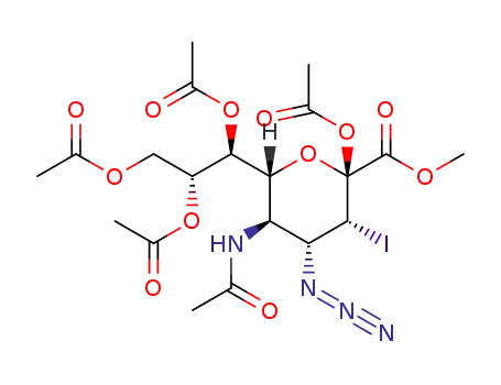 methyl 5-acetamido-2,7,8,9-tetra-O-acetyl-4-azido-3,4,5-trideoxy-3-iodo-D-erythro-α-L-manno-non-2-ulopyranosonate
