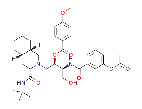 (2R,3S)-3-(3-acetoxy-2-methylbenzamido)-1-((3S,4aS,8aS)-3-(tert-butylcarbamoyl)octahydroisoquinolin-2(1H)-yl)-4-hydroxybutan-2-yl-4-methoxybenzoate