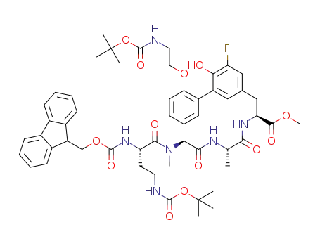 methyl (4S,7S,10S)-10-((S)-2-((((9H-fluoren-9-yl)methoxy)carbonyl)amino)-4-((tert-butoxycarbonyl)amino)-N-methylbutanamido)-16-(2-((tert-butoxycarbonyl)amino)ethoxy)-25-fluoro-26-hydroxy-7-methyl-6,9-dioxo-5,8-diaza-1,2(1,3)-dibenzenacyclodecaphane-4-carboxylate