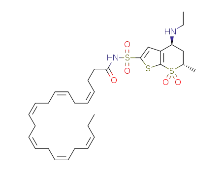 (4S,6S)-4-ethylamino-6-methyl-7,7-dioxo-4,5,6,7-tetrahydro-7λ*6*-thieno[2,3-b]thiopyran-2-sulfonic acid ((4Z,7Z,10Z,13Z,16Z,19Z)-docosa-4,7,10,13,16,19-hexaenoyl)amide
