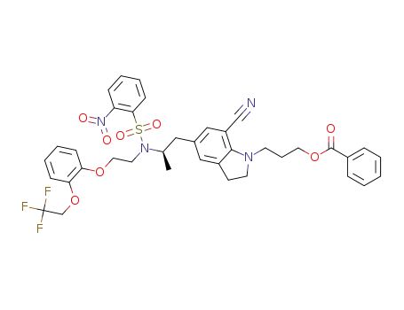 N-[(2R)-1-[1-(3-benzoyloxypropyl)-7-cyanoindoline-5-yl]propan-2-yl]-N-[2-[2-[2,2,2]-trifluoroethoxy]phenoxyethyl]-2-nitrobenzenesulfonamide